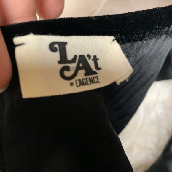 LA'T by L'AGENCE Black Wool Mix Maxi Formal Dress - Picture 8 of 8